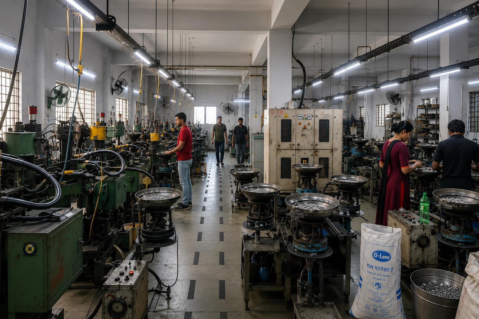IA Fastners manufacturing unit in Greater Noida with production machinery and workstations